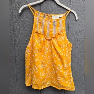 Maeve By Anthropologie Top - Yelliw With White Flowers